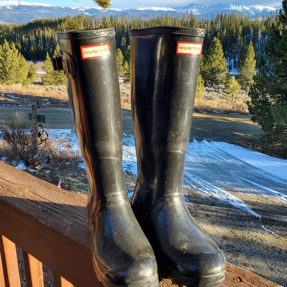 HUNTER Original Tall Rain Boots - black gloss